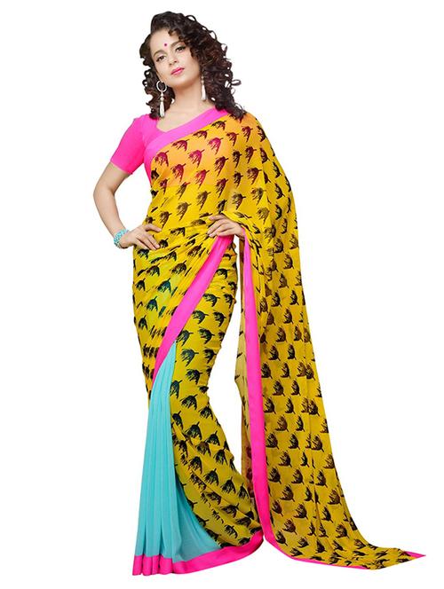 multicolor georgette saree - 11145577 - Very Small Image - 1