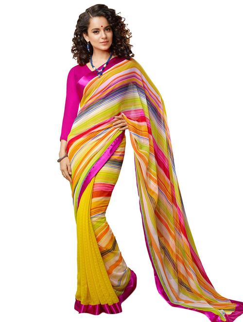multicolor georgette saree - 11145579 - Very Small Image - 1