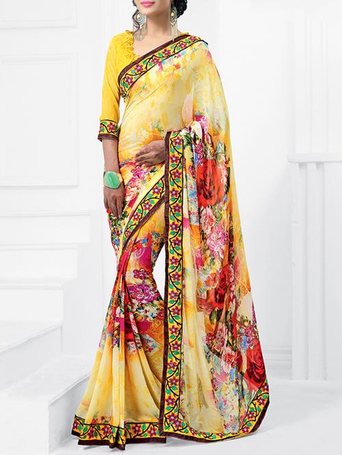 multicolor georgette saree - 11145599 - Very Small Image - 1