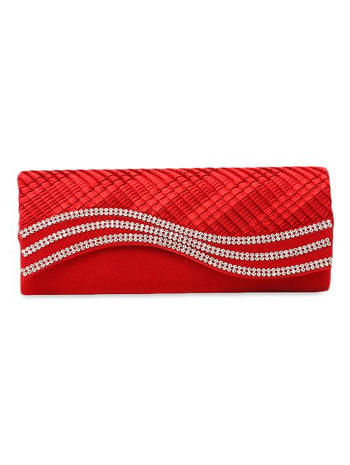 studded red leatherette clutch - 1114891 - Very Small Image - 1