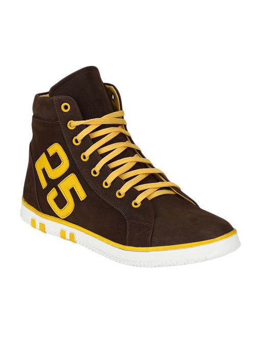 brown color, leatherette sneakers - 11150120 - Very Small Image - 1