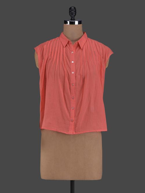 Pleated asymmetric cotton shirt - 1115283 - Very Small Image - 1
