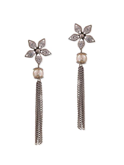 silver metal drop earring - 11153886 - Very Small Image - 1