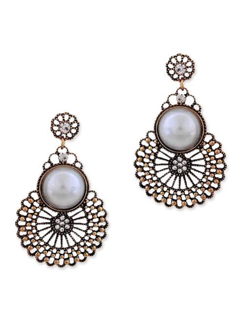 white metal drop earring - 11153947 - Very Small Image - 1