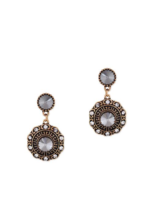 grey metal drop earring - 11154071 - Very Small Image - 1