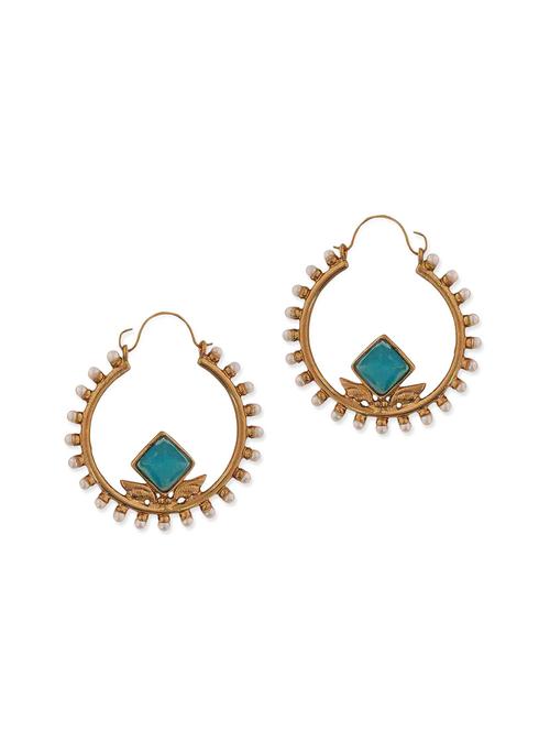 blue brass hoop earring - 11154265 - Very Small Image - 1