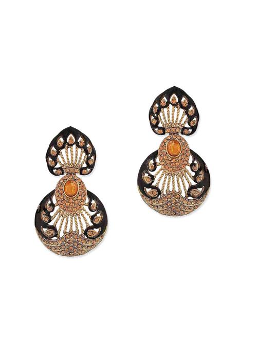 black brass drop earring - 11154268 - Very Small Image - 1