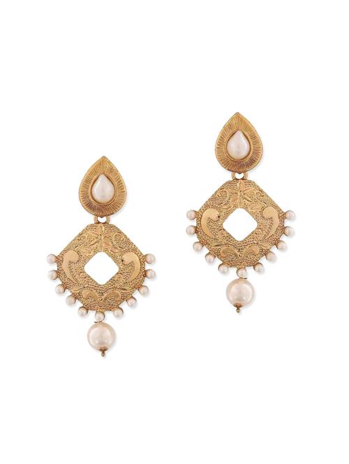 white brass drop earring - 11154271 - Very Small Image - 1