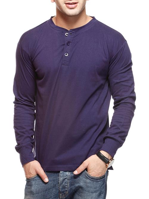 solid navy blue cotton t-shirt - 11154534 - Very Small Image - 1
