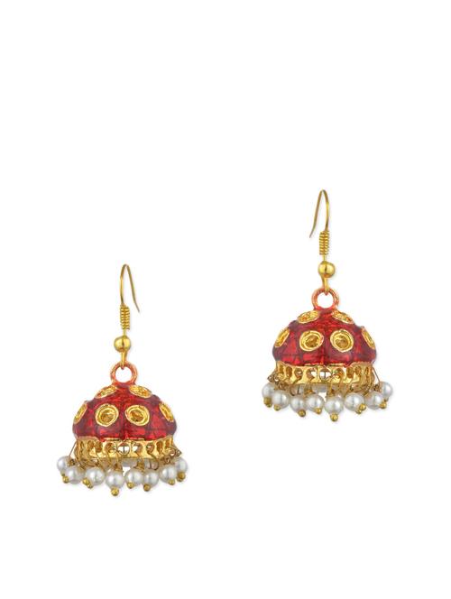 red metal drop earring - 11154829 - Very Small Image - 1