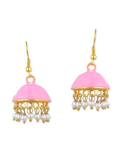 pink pearls balli earring - 11154943 - Very Small Image - 1