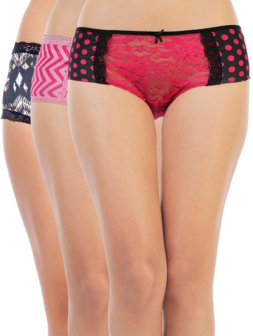 multi colored nylon hipster panty set of 3 - 11155063 - Very Small Image - 1