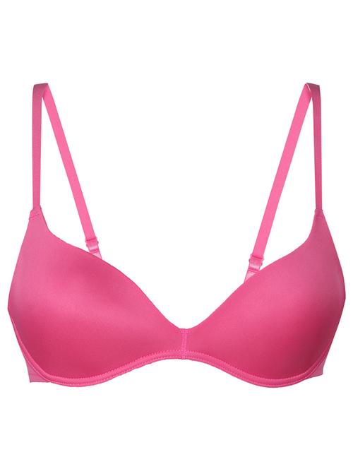solid pink polyester bra - 11155120 - Very Small Image - 1