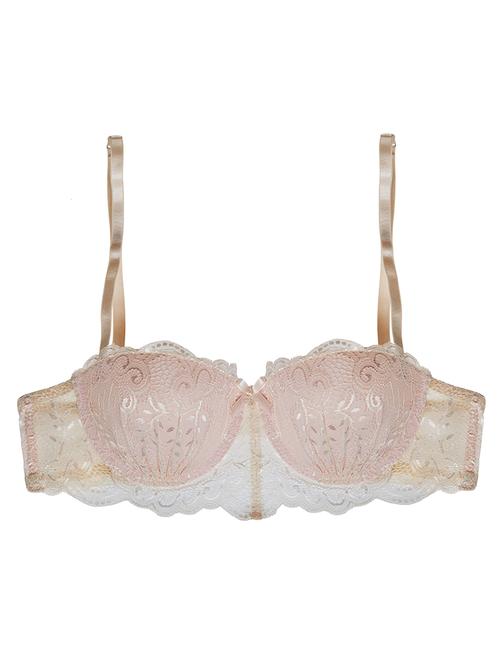 pink nylon balconette bra - 11155145 - Very Small Image - 1