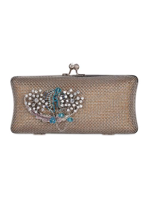 stones embellished metallic mesh box clutch - 1117159 - Very Small Image - 1