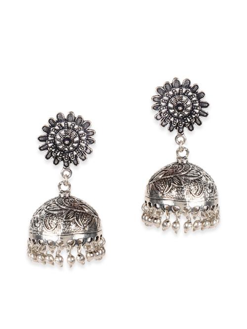 silver metal chandballi earring - 11174404 - Very Small Image - 1