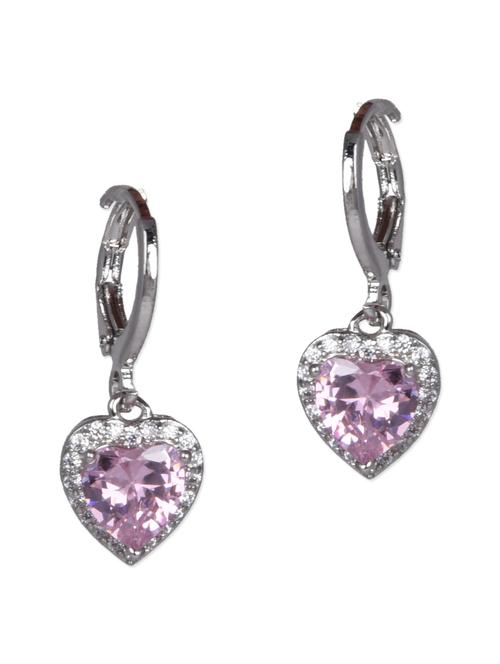 pink heart crystal drop earrings - 1117614 - Very Small Image - 1