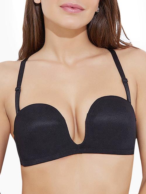 black nylon plunge bra - 11178581 - Very Small Image - 1
