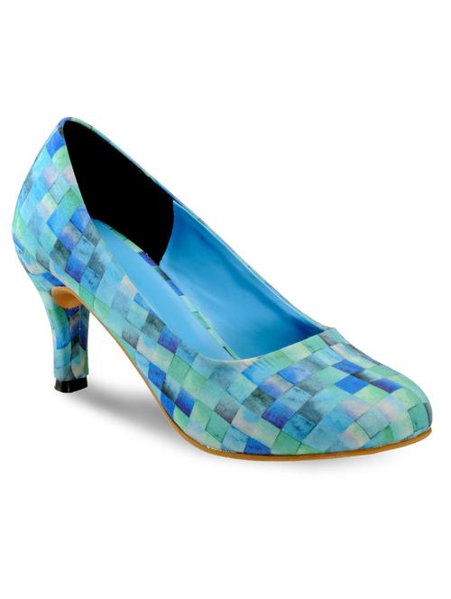 blue canvas slip on pumps - 11181025 - Very Small Image - 1