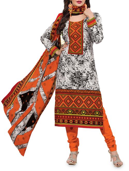 printed unstitched cotton suit piece - 1118204 - Very Small Image - 1