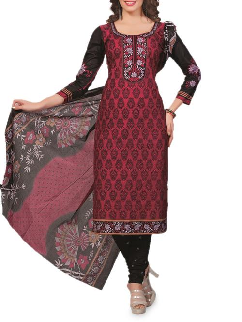 printed unstitched cotton suit piece - 1118340 - Very Small Image - 1