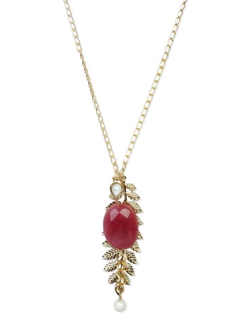leaf & bead embellished long chain - 1118537 - Very Small Image - 1