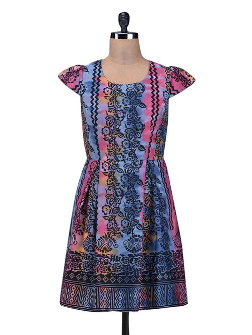 ethnic print box pleated dress - 1118563 - Very Small Image - 1