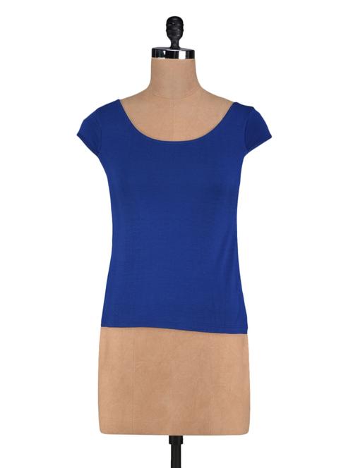short sleeves plain viscose knit top - 1118630 - Very Small Image - 1