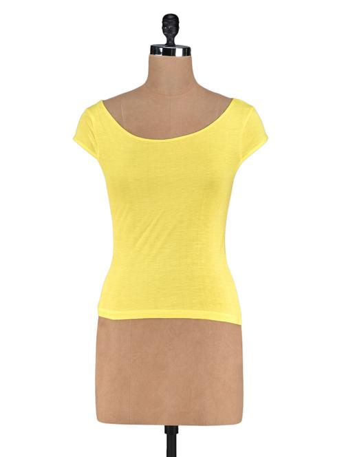 short sleeves plain viscose knit top - 1118637 - Very Small Image - 1