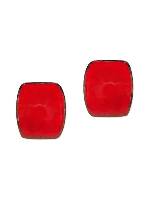 red metal studs earring - 11190538 - Very Small Image - 1