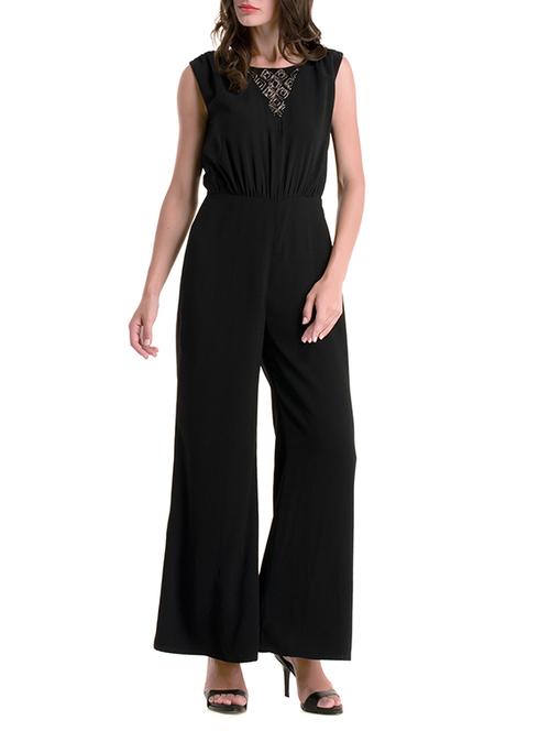 black polyester full leg jumpsuit - 11192863 - Very Small Image - 1