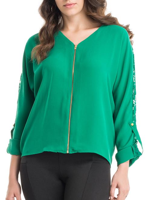 green polyester regular top - 11192882 - Very Small Image - 1