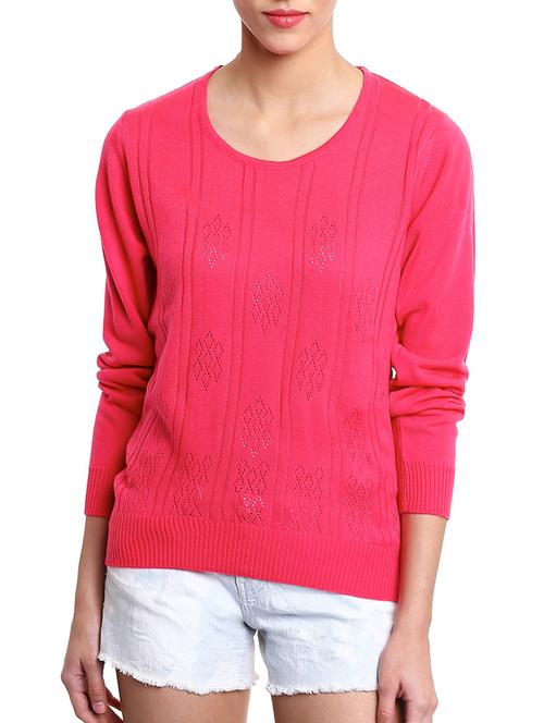 solid pink woollen pullover - 11193057 - Very Small Image - 1