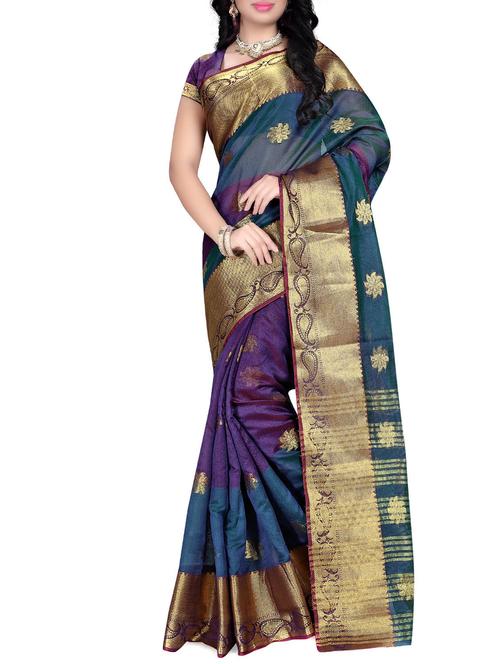 multicolor silk saree with blouse - 11193636 - Very Small Image - 1