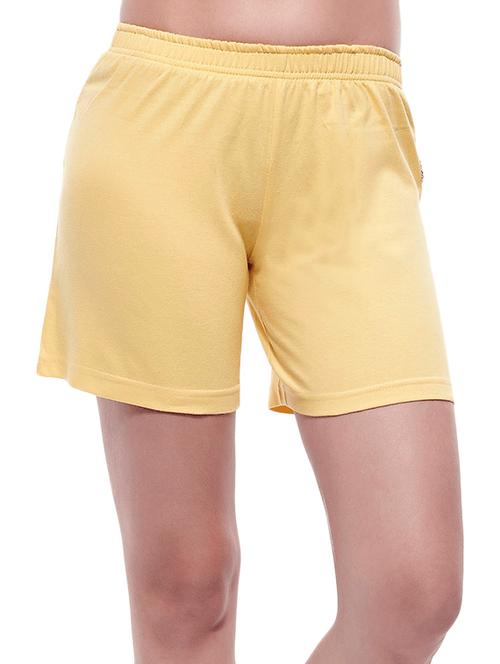 yellow cotton regular shorts - 11193748 - Very Small Image - 1