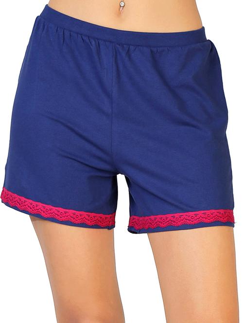 blue cotton regular shorts - 11193749 - Very Small Image - 1