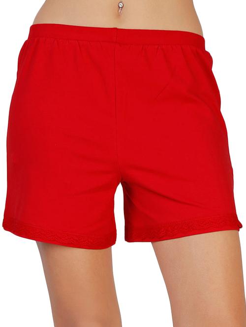 red cotton regular shorts - 11193751 - Very Small Image - 1
