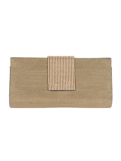 beige silk embellished clutch - 11194844 - Very Small Image - 1