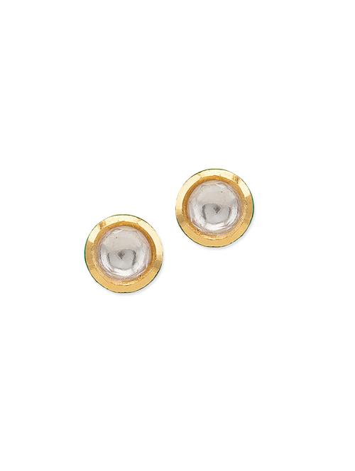 gold brass studs earring - 11195107 - Very Small Image - 1