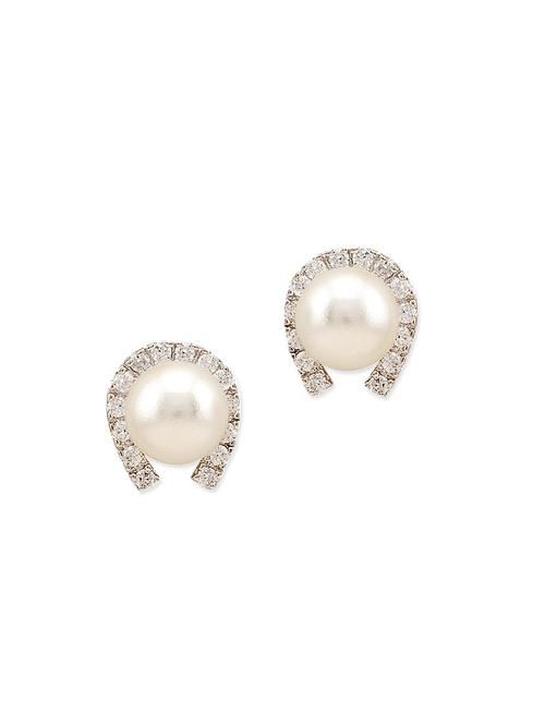 white brass studs earring - 11195123 - Very Small Image - 1