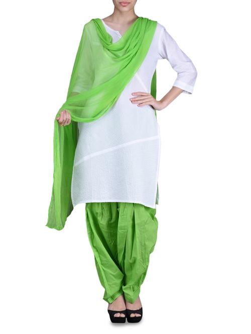 light green salwar and dupatta set - 1119577 - Very Small Image - 1