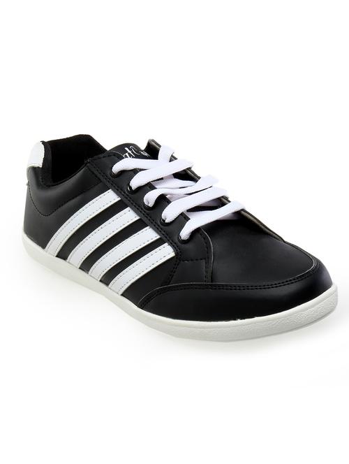 black leatherette lace up sports shoes - 11197723 - Very Small Image - 1
