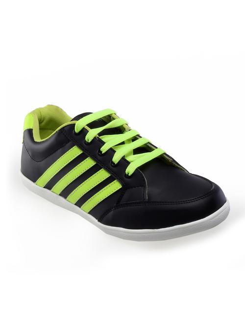 black leatherette lace up sports shoes - 11197729 - Very Small Image - 1