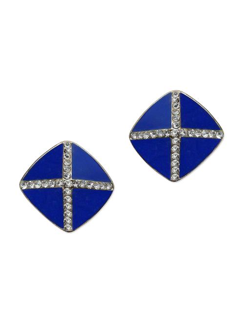 blue metal studs earrings - 11198635 - Very Small Image - 1