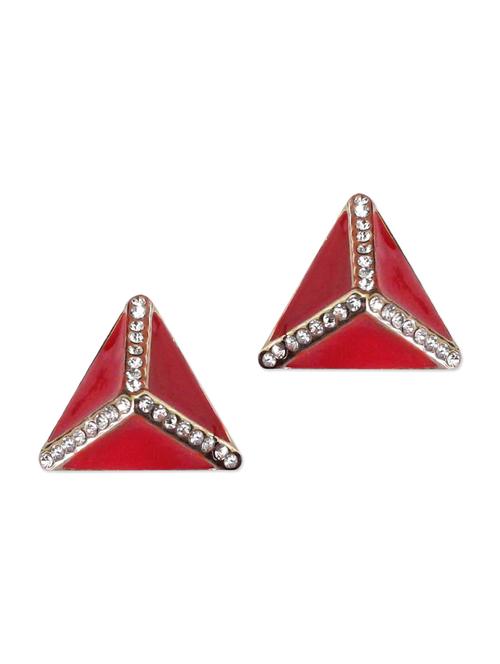 red metal studs earrings - 11198646 - Very Small Image - 1