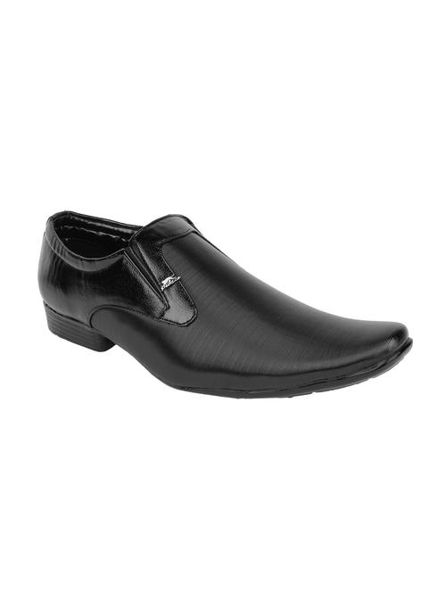 black leatherette slip ons - 11201358 - Very Small Image - 1