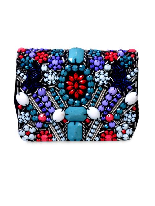 stone embellished canvas clutch - 1120335 - Very Small Image - 1