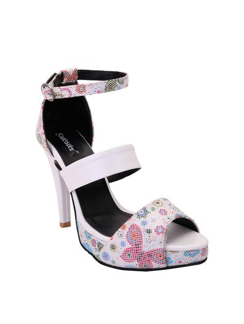 white faux leather sandals - 11203672 - Very Small Image - 1