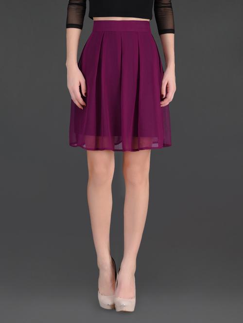 color polyester color georgette pleated skirt - 1120438 - Very Small Image - 1