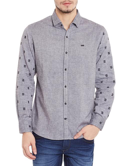 grey cotton casual shirt - 11205045 - Very Small Image - 1